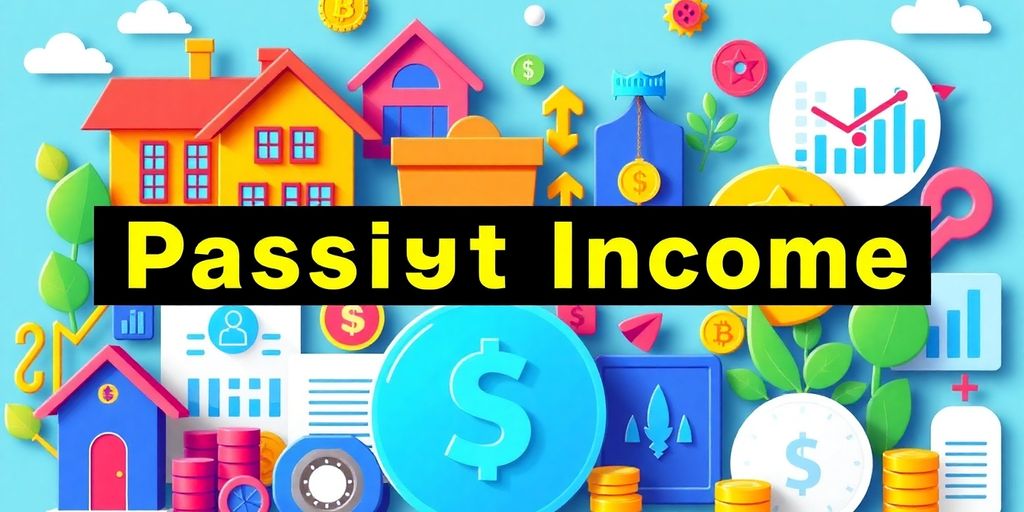 A collage of passive income sources and investment opportunities.