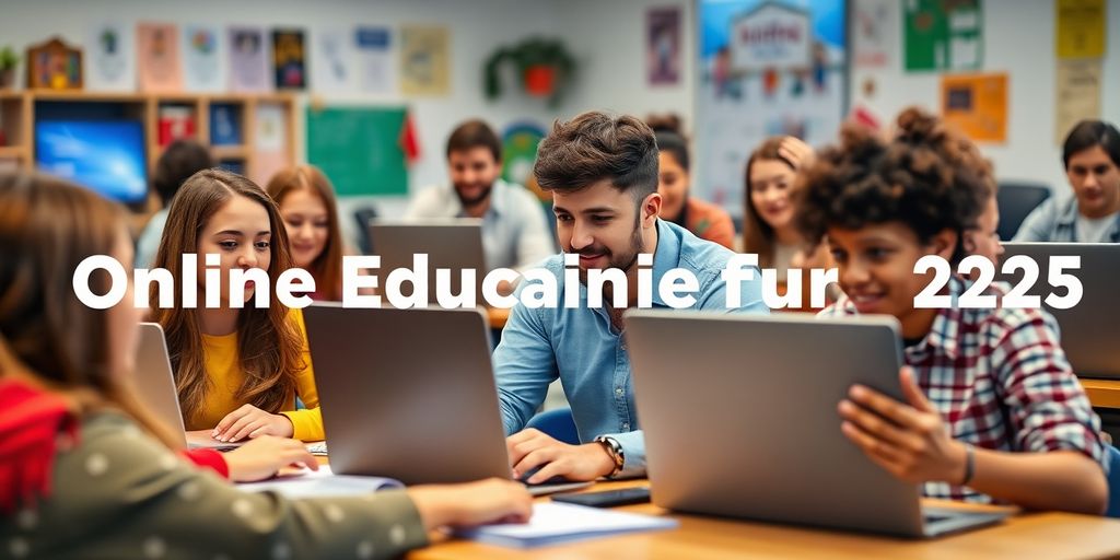 Diverse online tutors interacting with students through laptops.