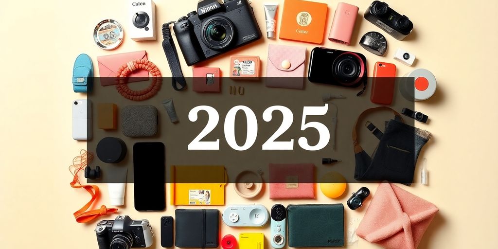 Colorful array of top-selling online products for 2025.