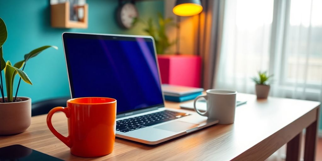 Modern home office setup for remote customer service work.