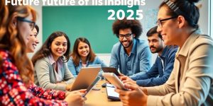 Diverse teachers in an online classroom setting.