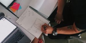 white spiral notebook on table